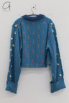 YANYAN KNITS 24 Autumn and Winter Shirt Jacket YYK-YYW23-1682-LAN Blue